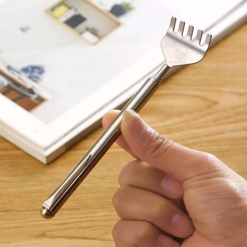 أداة خدش تلسكوبية متينة من الفولاذ المقاوم للصدأ 6 قطع - أداة خدش خلفية يدوية قابلة للتمديد للسفر LK-AA478