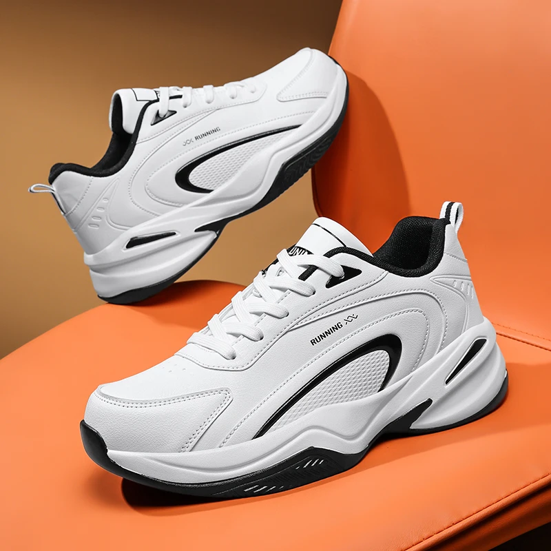 

Sports and leisure shoes, men's shoes, marathon oversized air cushioned shoes, fly woven all season rubber, wear-resistant, anti