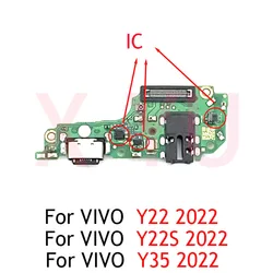 For VIVO Y35 Y22S Y22 2022 USB Charging Board Dock Port Flex Cable Repair Parts