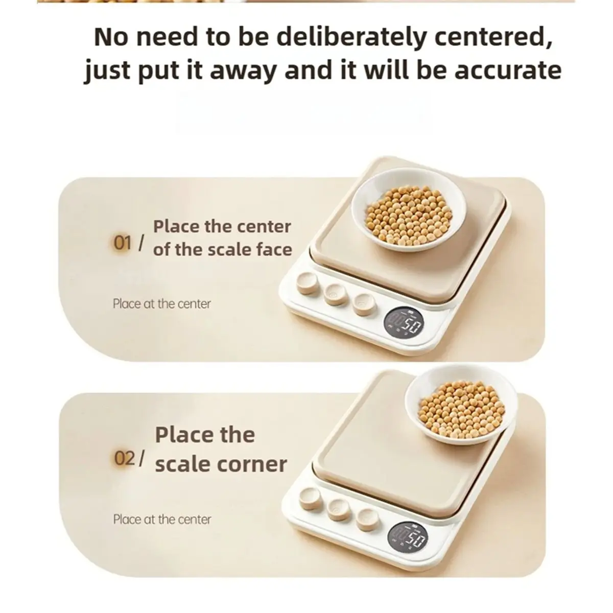 A38F Kitchen Small Electronic Scale Highly Accurate Food New Baking Weighing Grams Command High Precision Sensor LCD Display