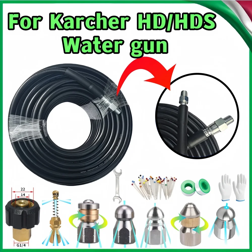 2-35m Hogedrukreinigingsmachine Afvoerslang Rioolreinigingsslang Pijpleiding Reinigingsmondstuk Voor Karcher HD/HDS Waterpistool