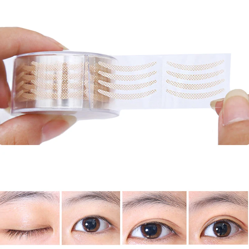 600 Pcs Eye Lift Strips Double Eyelid Tape Clear Gray Eyelid Stripe Big Eyes Invisible Double Fold Eyelid Sticker Makeup Tools