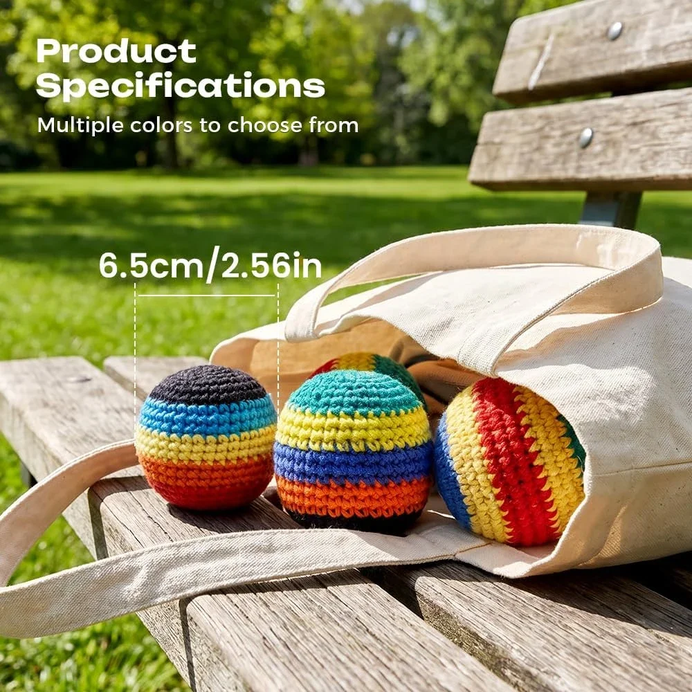 1-12Pc Children Juggling Footbag Sack Balls,Handmade Soft Play Balls,Safe Outdoor Toys for Kids Backyard & Group Play Activities
