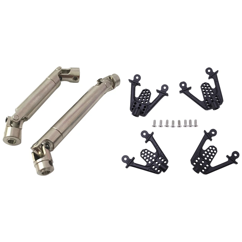 

2Pcs Scx10 Steel Universal Drive Shaft For Axial Crawler Tf2 Trx4 & 4PCS Rear & Front Shock For Axial SCX10