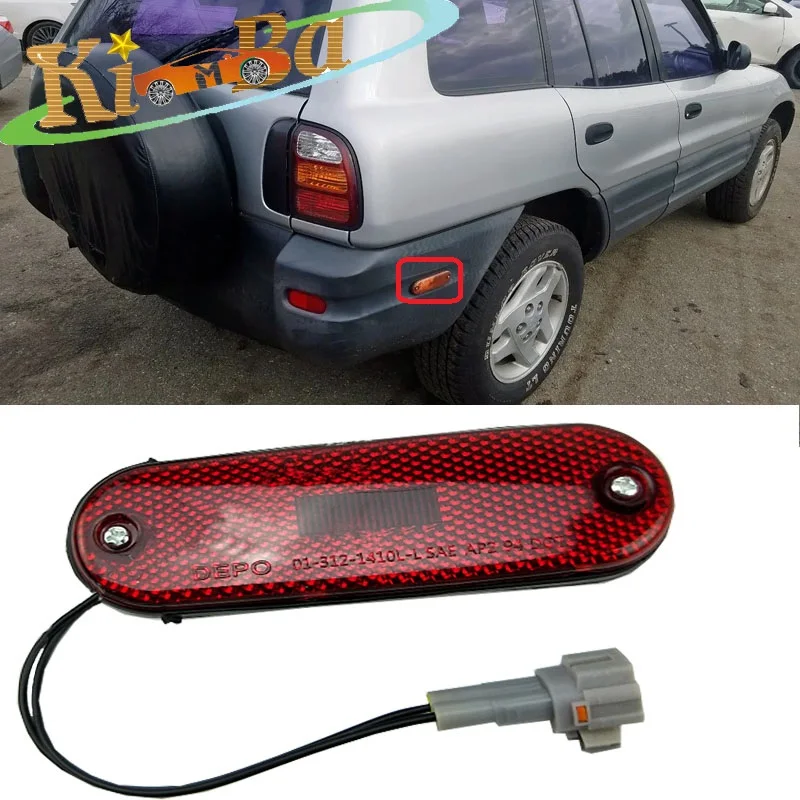 KIMBA Car Rear Reflector Side Marker Lights Turn Signal Indicator Brake Stop Lamp Parking Lights For Toyota rav4 1996-2000