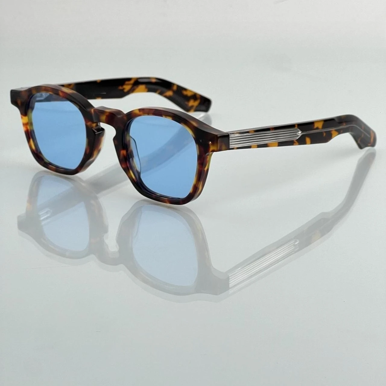 Trendy Rectangular Sunglasses Women Men Vintage Acetate Frame Sun Glasses UV400 Protection Vacation Eyewear With Case
