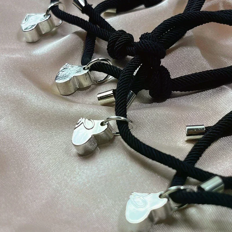 أربع أوراق البرسيم المغناطيسي أفضل أساور الصداقة ل 4 قطعة النساء الرجال المغناطيس القلب أفضل صديق للأبد حسن الحظ سوار هدية