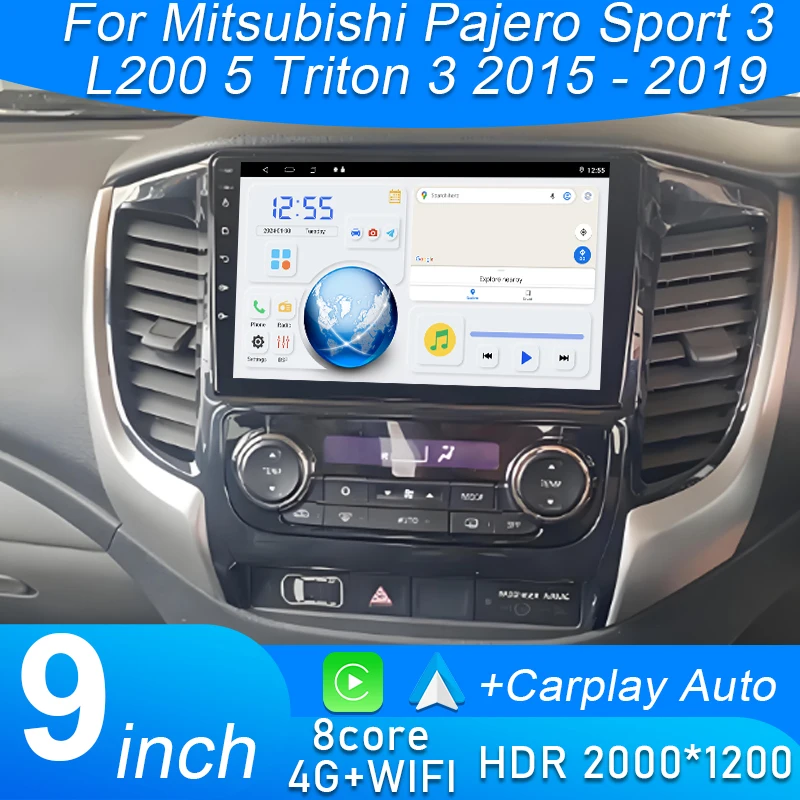 

Android 15 Carplay для Mitsubishi Pajero Sport 3 L200 5 Triton 3 2015 2016 2017 2018 2019 Автомобильный радиоприемник GPS Мультимедийный видеоплеер