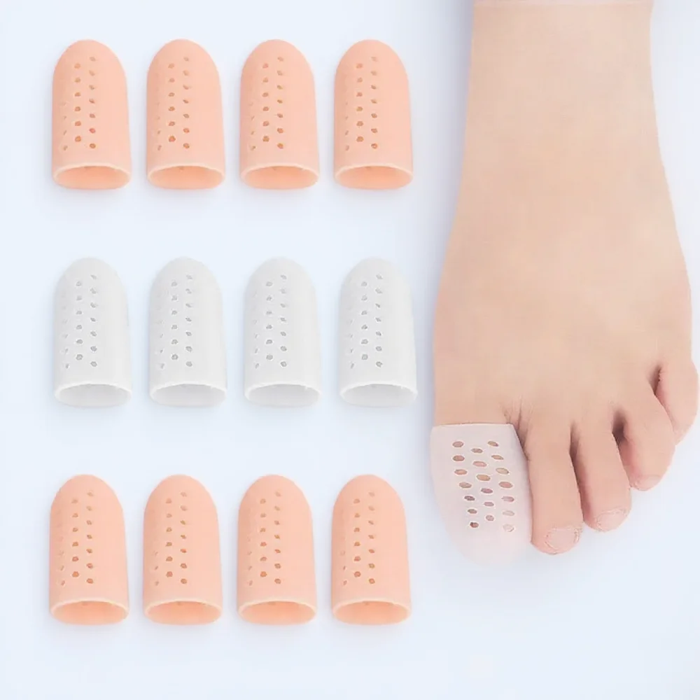 1ペア ソフトシリコン製 大指プロテクター 通気性ガードスリーブ 魚の目、たこ、水疱用 足指セパレーターカバー フットケアツール