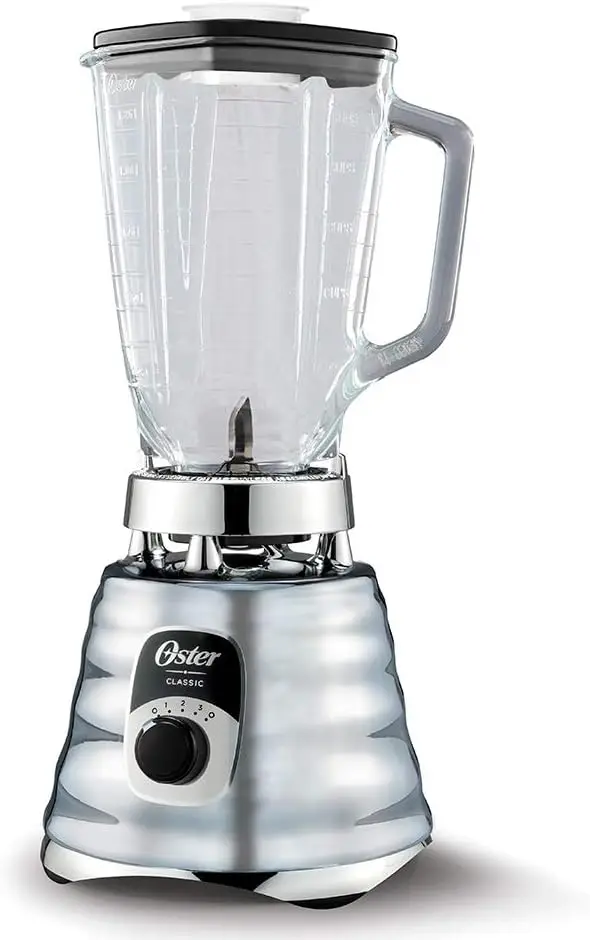 Original 3 Speed Chrome Blender, 6 Times more Durable Motor, 10 Times Stronger, 5 Cup Glass Jar