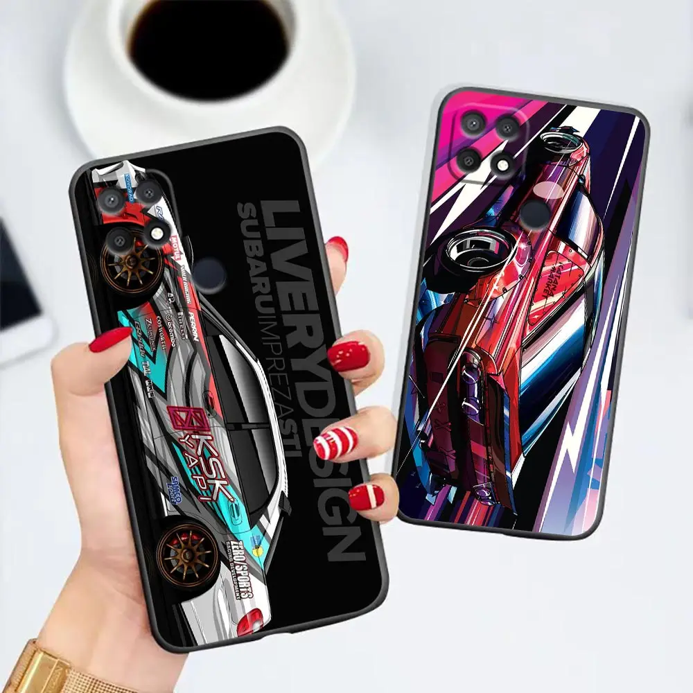 Tokyo Sports Car JDM Drift Case For OPPO A98 A95 A96 A97 A94 A93 A92S A91 A78 A76 A74 A71 A57 A55 A53 A17 A16 A15 tpu Case Funda