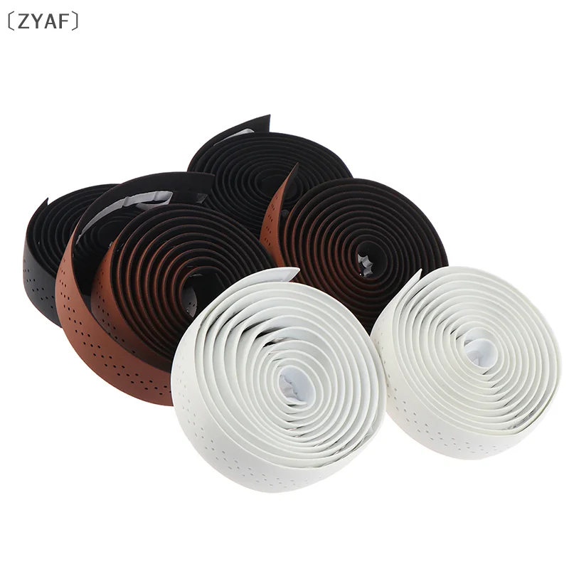 شريط مقود الدراجة - قبضة سباق الطرق من جلد البولي يوريثان بتصميم مثقوب، وإكسسوارات معدات ركوب الدراجات #2