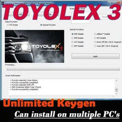 ToyoLex 3 with Unlimited Keygen No need KEYGEN for Lexus Denso Mascheramento DTC Disable Funziona for Kess Ktag Denso IMMO