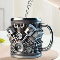 V8 Engines Stainless Steel Coffee Mug Creative Resin Water Cup Funny V6 Engines Wine Cup Coffee Cup Water Container Accessories