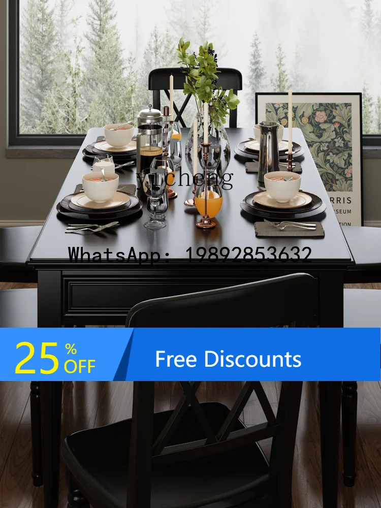 

American Style Furniture Vintage Black Strip Table One Table Four Chairs