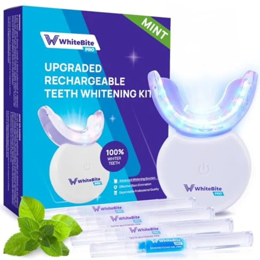 Kit de blanqueamiento dental para dientes sensibles con luz LED + 35 gel de peróxido de carbamida + gel remineralizante Resultados de grado dental en casa