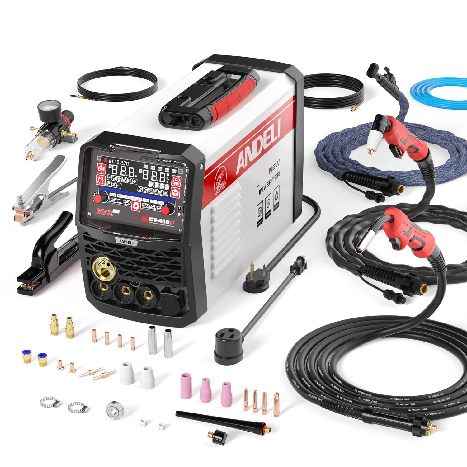 220V MCT-416P 4 in 1 MIG TIG Cutting MMA and Flux Multifunctional Aluminum Welder