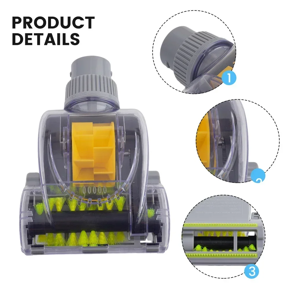 Universals Cyclone Vacuum Cleaner Head Turbo Floor Brush Head Power Nozzle 35mm Mini, For Carpet Bed Small Place Cleaning