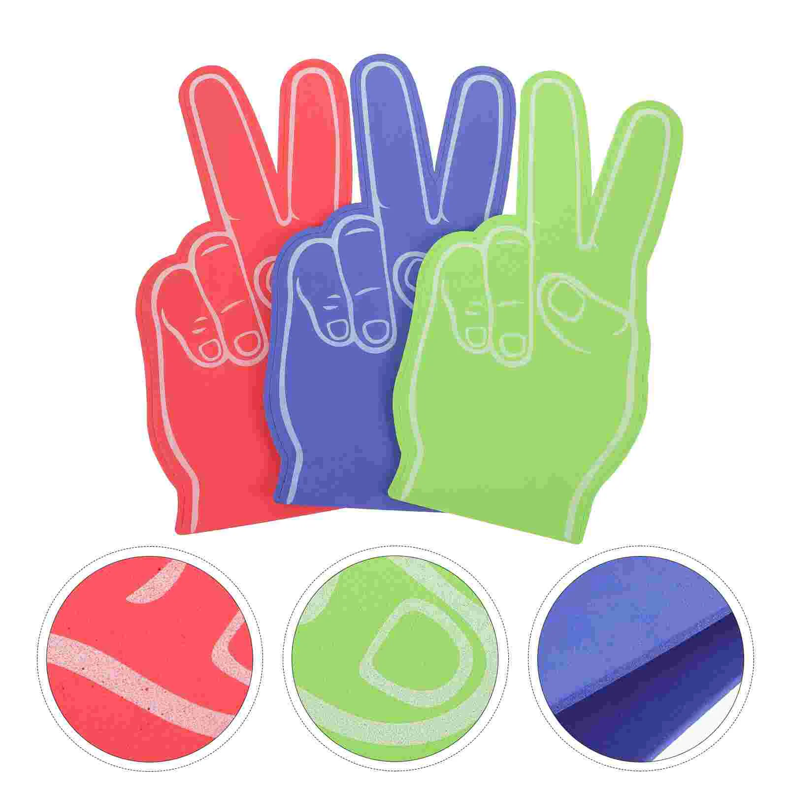 3 Pcs Cheer Finger Cheerleading Hand Pointer Foosball Sports Cheering Toys Foam Football Fan Kids Blank Fingers Bulk Prop