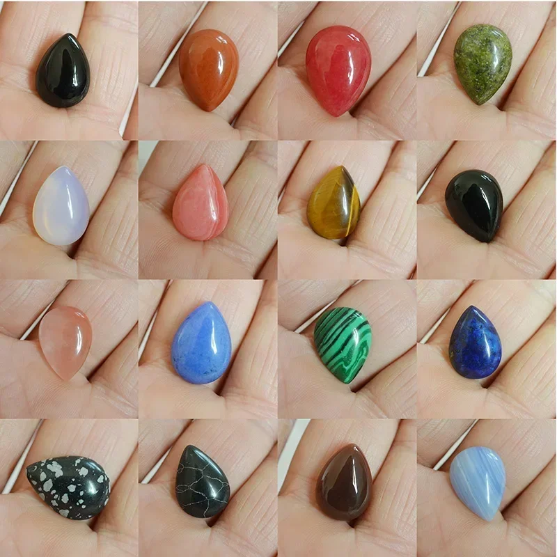 FLTMRH 5PCS  18MMX13MM Heart shape Natural Stone Jaspe Onyx Opal Crystal Malachite Sodalite Rhodonite Goldstone Unakite Cabochon