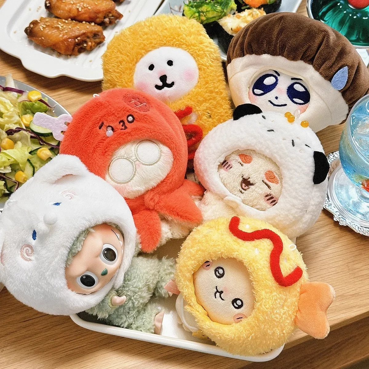 Kanto Cooking Series 10cm doll Clothes doll Bag Pendant Cotton Doll accessory 10cm idol doll headgear cute Accessories