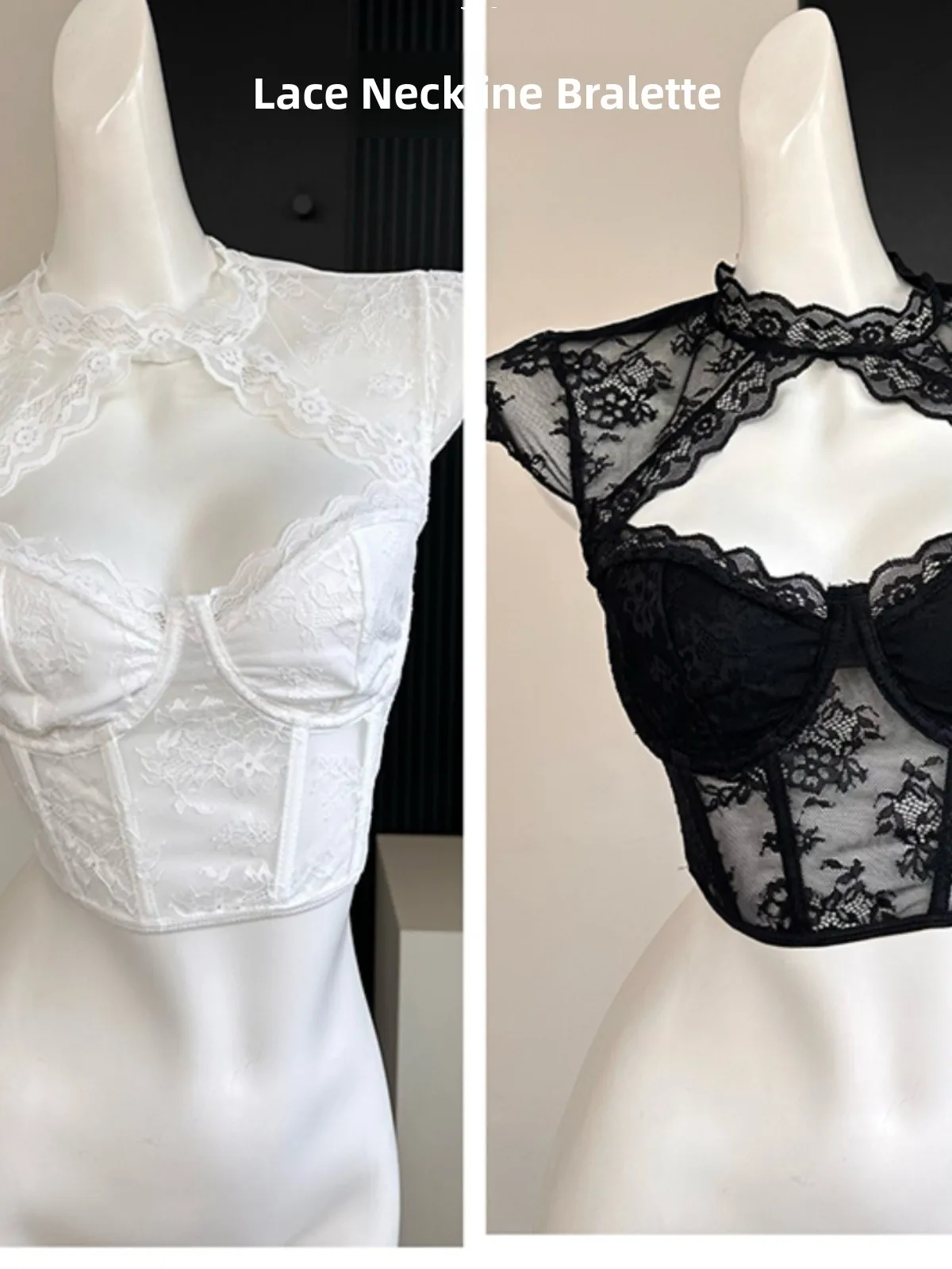 

Сексуальная кружевная базовая блузка для женщин, осенне-зимняя, премиум-класса, с кружевным бюстгальтером на бретельках, укороченная, с рукавом три четверти