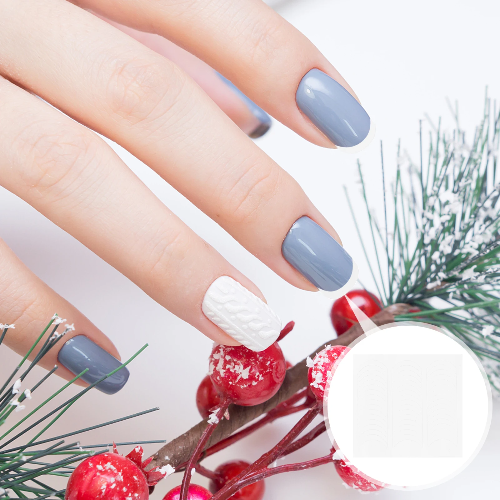 

30pcs French Manicure Stickers Nail Guide DIY Tool Decals White Summer Tips Art Supplies Safe Self Adhesive Nail