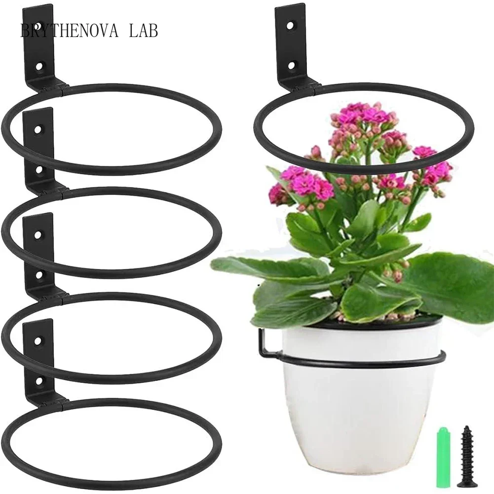 6PCS Ring Flower Pot Holder Rings Folding Wall Mounting Pot Flower 4/5/6/8 Inch Hanging Plant Holder Garden Accessories