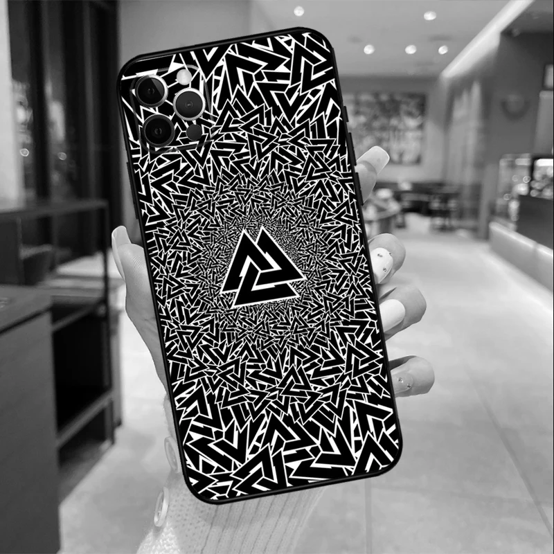 Valknut Symbol Phone Case For iPhone 16 15 13 11 12 14 Pro Max Mini XR X XS Max 6S Plus Cover