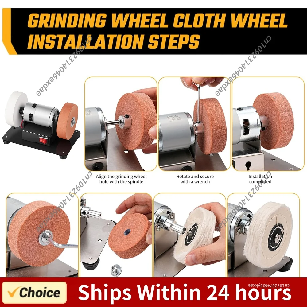 Electric Small Sander 7 Adjustable Speed Electric Bench Grinder Sanding Machine for Metal/Wood/ Making/Jewelry Buffing