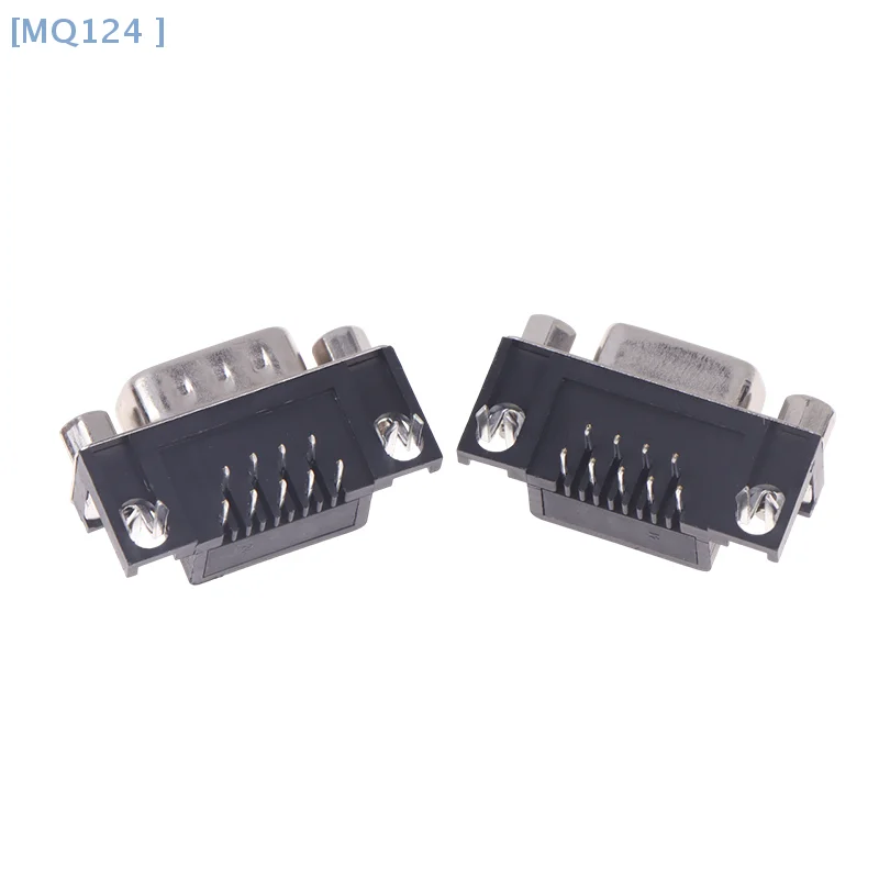 【MQ124】10 Uds DR9 agujero/Pin hembra/macho ángulo recto soldado D-Sub conector de 9 pines conector RS232 aguja doblada de 90 grados DR9