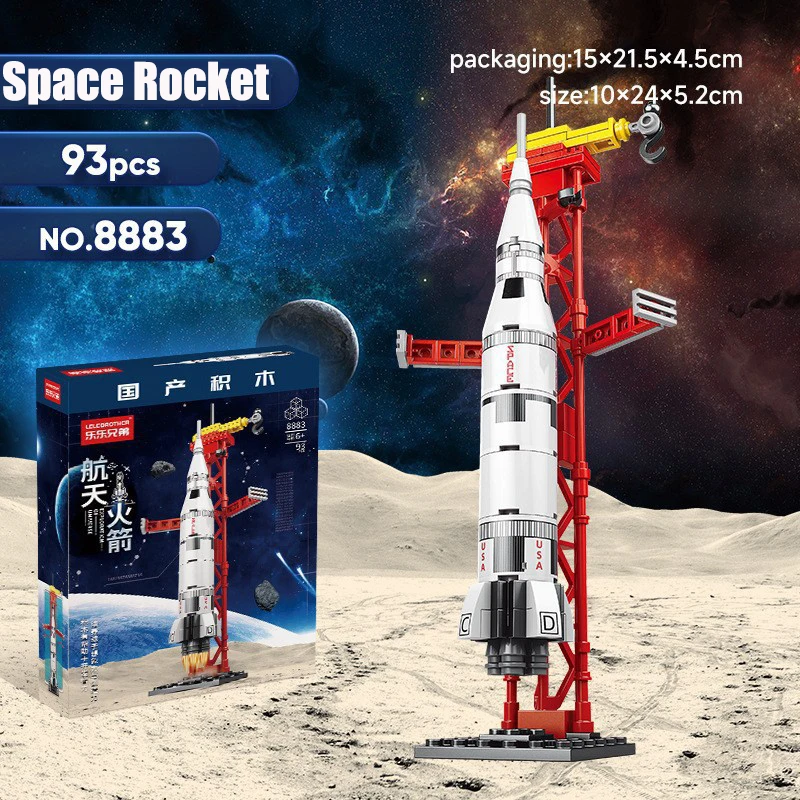 Aviation Spaceport Model Space Shuttle Rocket Launch Center Construction Building Blocks Spaceship Kids Bricks Creative Toys