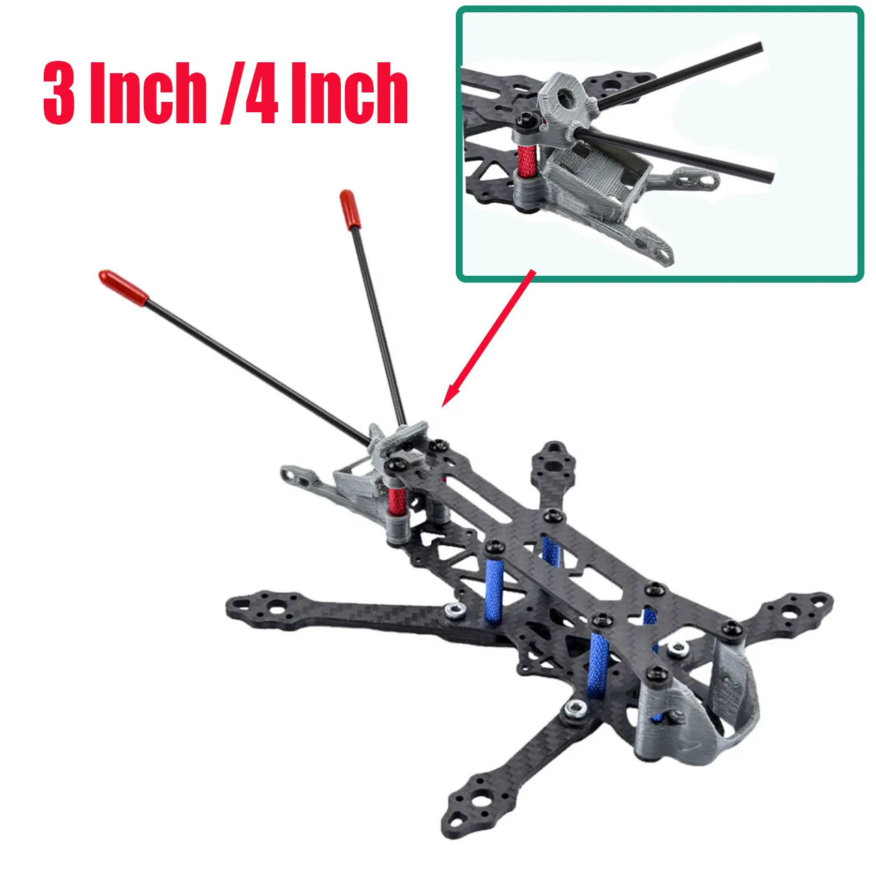 

Roma 3 Inch 4 Inch / 150mm 175mm 3K Carbon Fiber Board Frame Kit X Type with 3D Printing For FPV Drone Quadrocopter