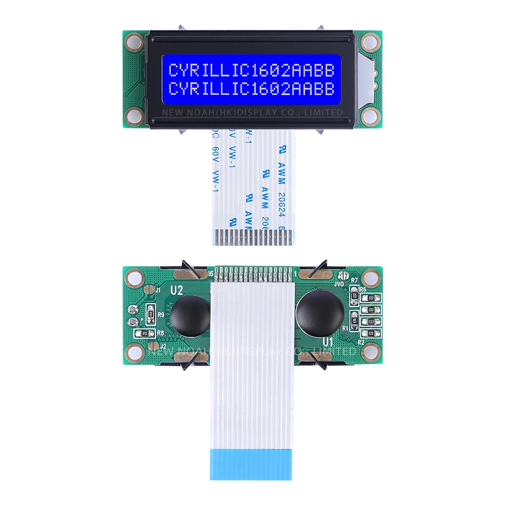 Cyrillic Blue Film White Letters 1602A-20-1A Character LCD Module 02X16 LCD Fpc25MM 5V ST7066U 53X20MM Multilingual Module