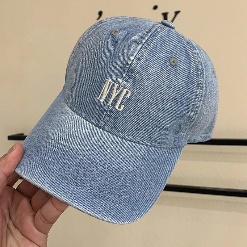 Spring Summer Washed Embroidered Baseball Cap Hats Women, Korean Popular Street Style, Sunshade
