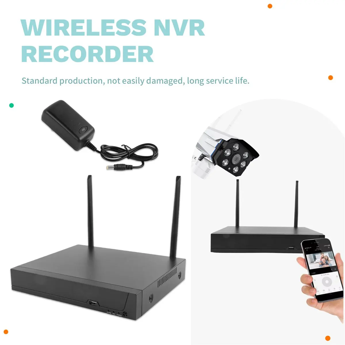 

(BAAY) Беспроводной NVR-регистратор Icsee 8CH H.265 HD 5MP 4K для систем видеонаблюдения ICSEE XMEYE WIFI и камер ONVIF, вилка стандарта США