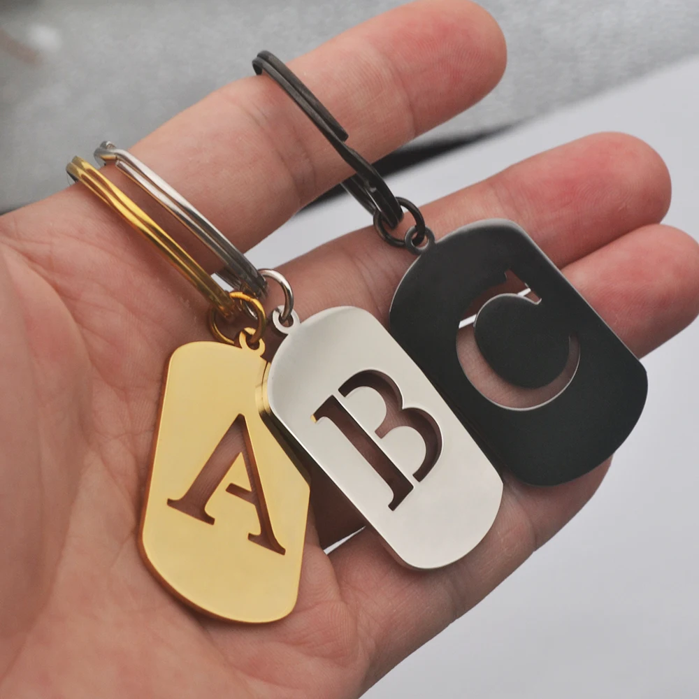 

Stainless Steel Keychain, Metal Personalized Letter Keychain, Customized Keychain, Couple Keychain, Keypendant Wholesale