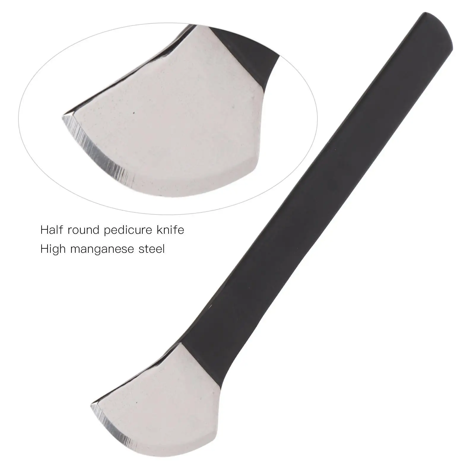 أداة سكين باديكير من الفولاذ المنغنيز العالي نصف دائري محمول للعناية بالقدم ومكشطة مسامير القدم لأداة إزالة مسامير القدم #2