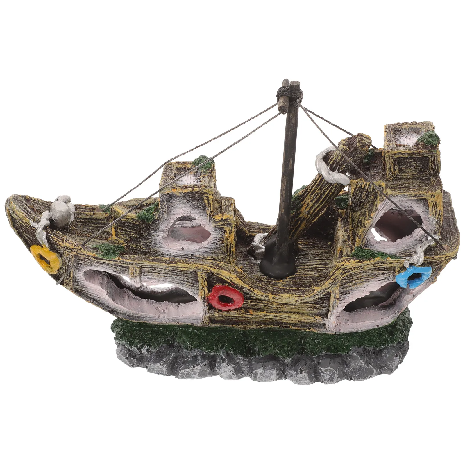 

Pirate Shipwreck Decoration Resin Middle Size Aquarium Fish Tank Shrimp Hideout Place Underwater Scene Model Non Fading