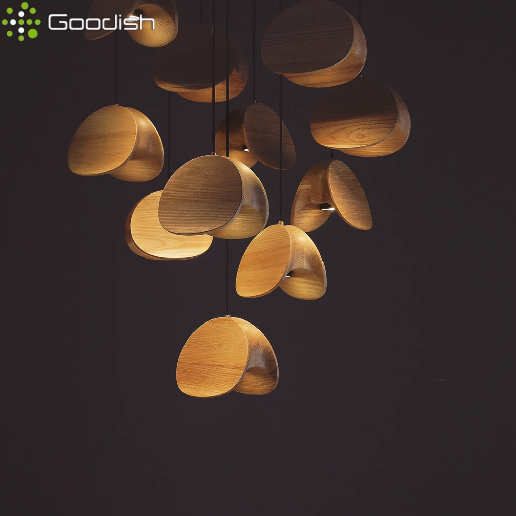 Home Of The Year Bathroom - Lampes suspendues LED créatives en bois