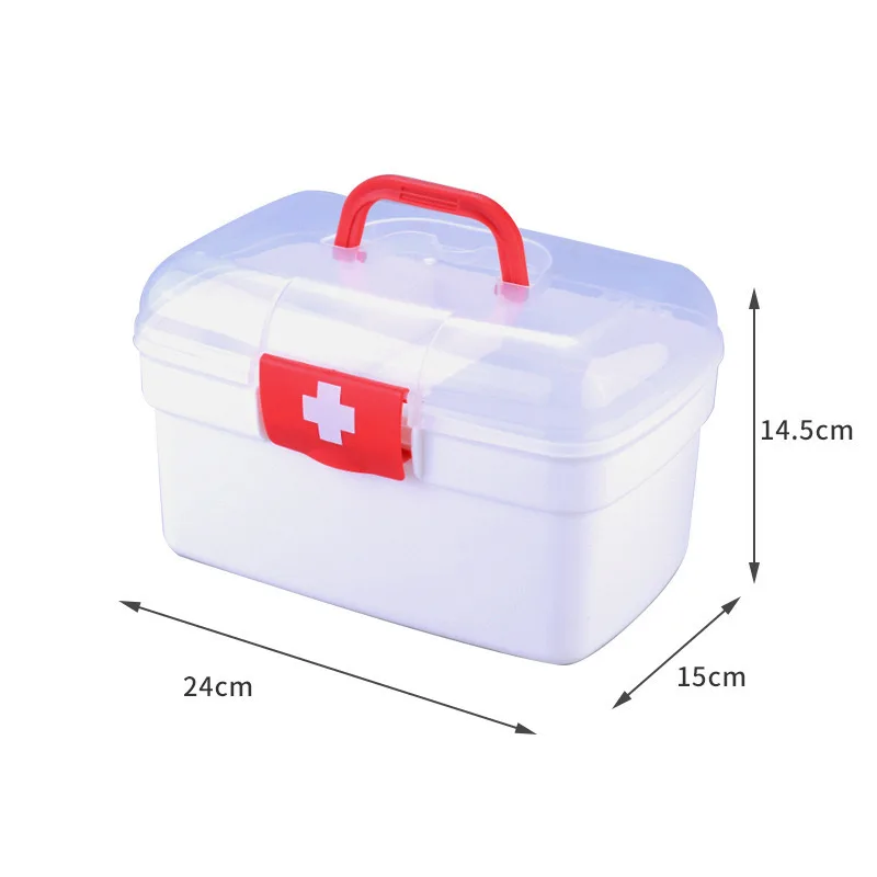 Household portable storage box Medical box Emergency portable medical storage box plastic large-capacity multi-layer processing