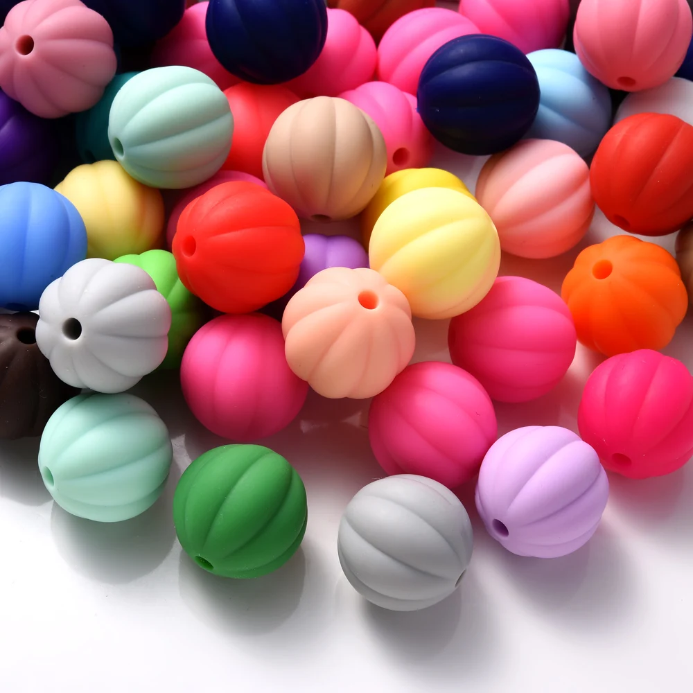 50Pcs Silicone Beads 41 Colors Lantern Shape Beads Loose Spacer Beads Colourful Ornaments Diy Key Chain Bag Chain Bracelet