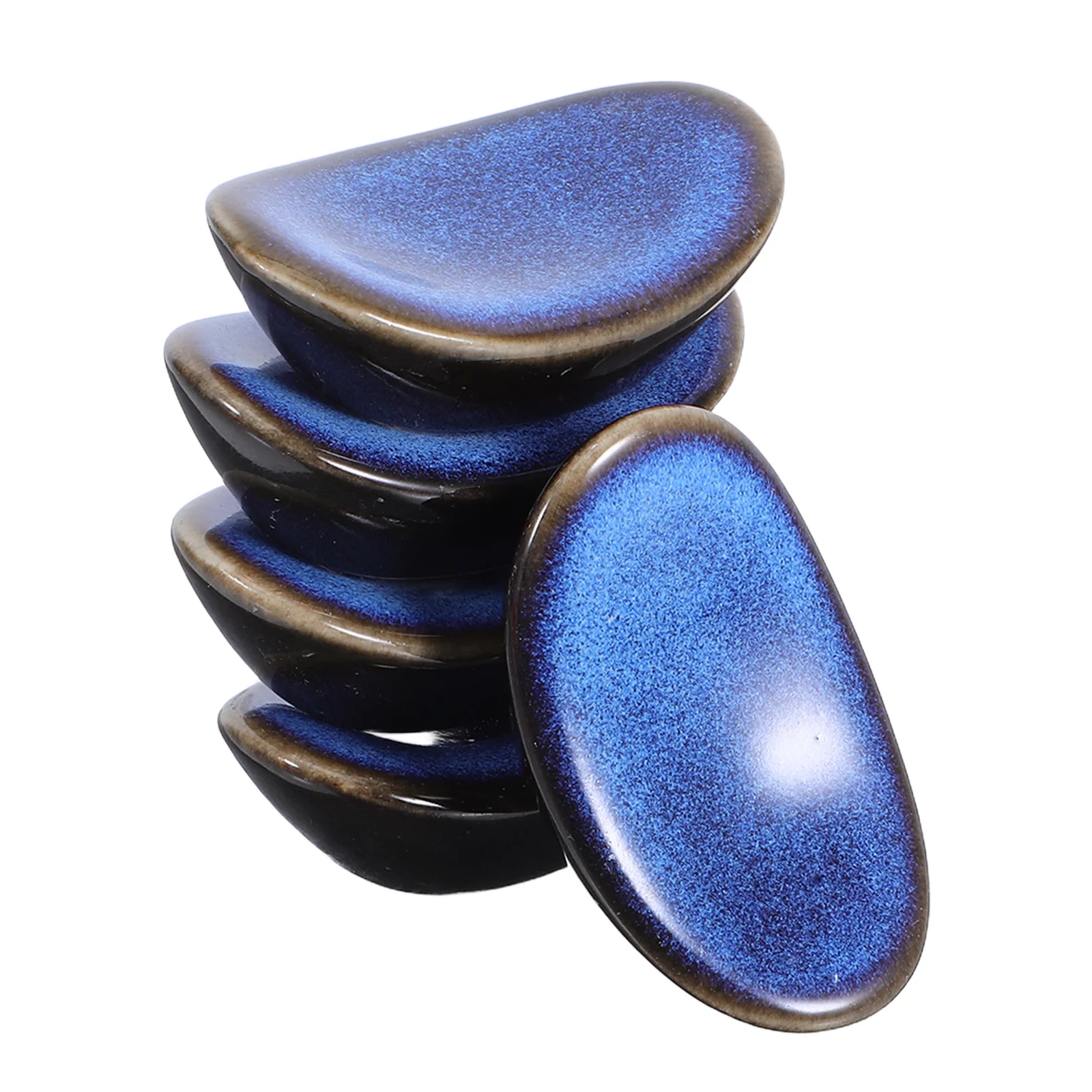 

5Pcs Ceramic Vintage Chopstick Rest Artistic Glaze Utensil Holder Spoon Fork Stand Tableware Organizer for Dining Table