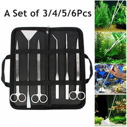 Aquarium Tools Set Scissor Tweezers Plants Wave Scissors Grass Stainless Cleaning Tools Fish Tank Shovels Aquarium Accessories