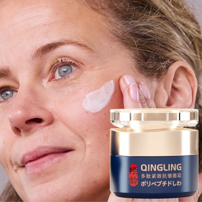 Krem do twarzy z peptydami, ujędrniający, naturalne ekstrakty roślinne, delikatny krem nawilżający, rozjaśniający, redukujący drobne zmarszczki, pielęgnacja twarzy.