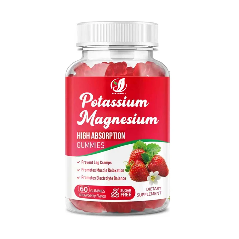 Potassium Magnesium Gummies, High Absorption Magnesium Glycinate, D3 and B6, Potassium Citrate - Used for Muscle Support