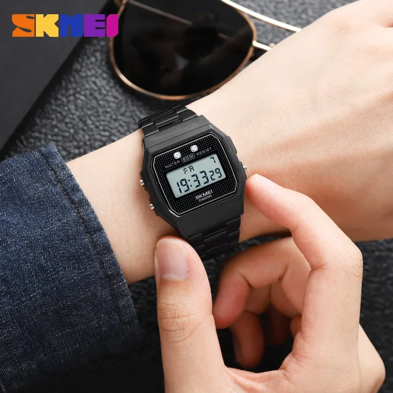 SKMEI 1952 Fashion 5Bar Waterproof Digital Wristwatch military Chronograph Date Week  For Men Alarm Clock reloj hombre Sport Wat