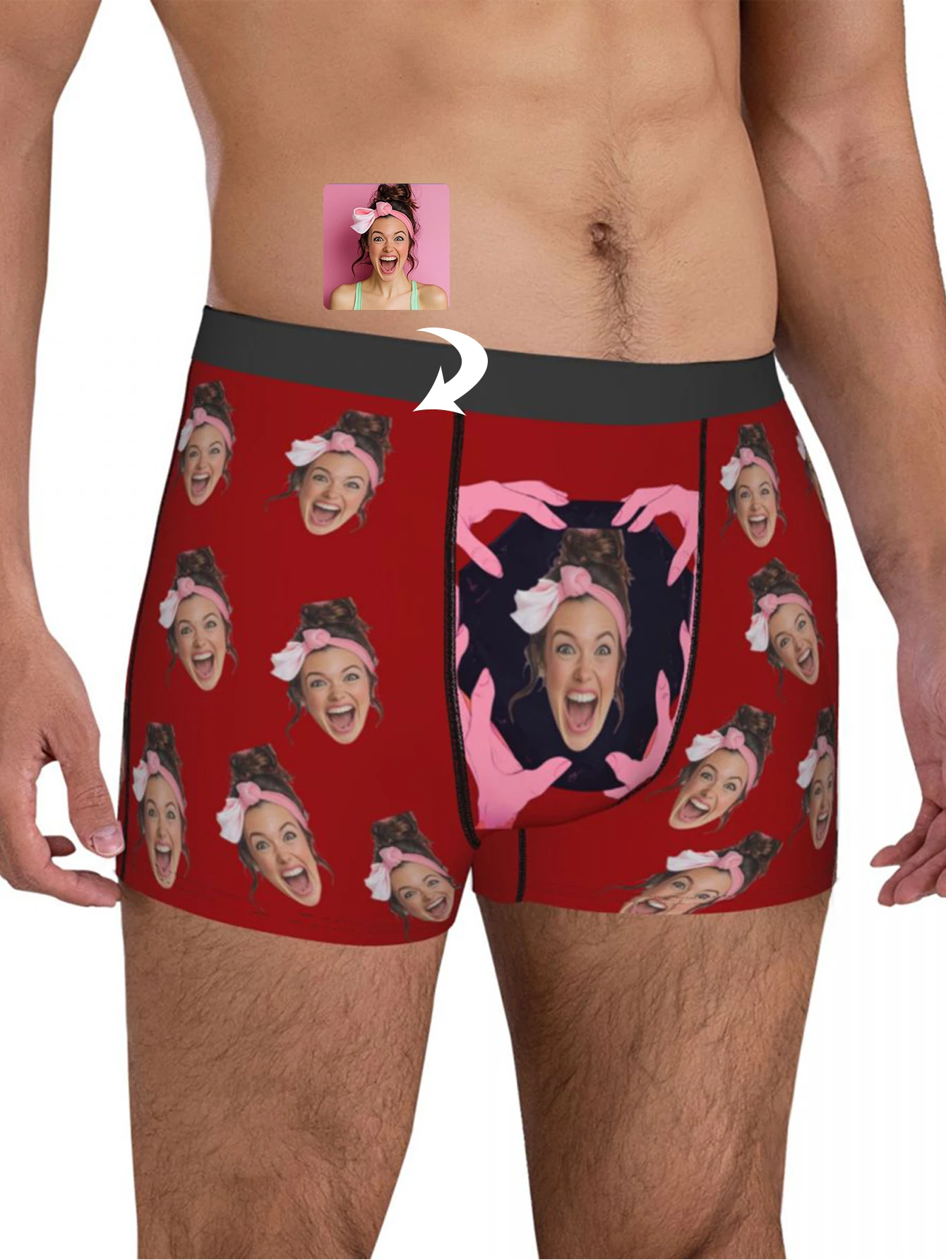 Personalized Face Photo Underwear Custom Boxer Briefs Custom Men Valentine's Day Gift For Husband Anniversary Gift for Dad