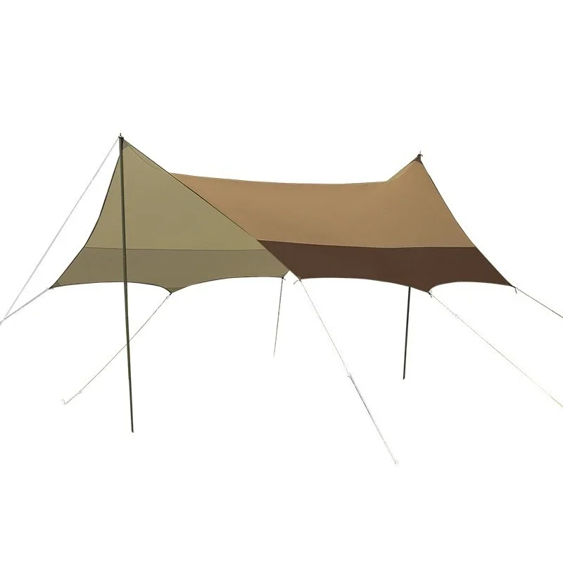 Camping shade silver canopy, sun protection Camping seaside tent, rainproof canopy