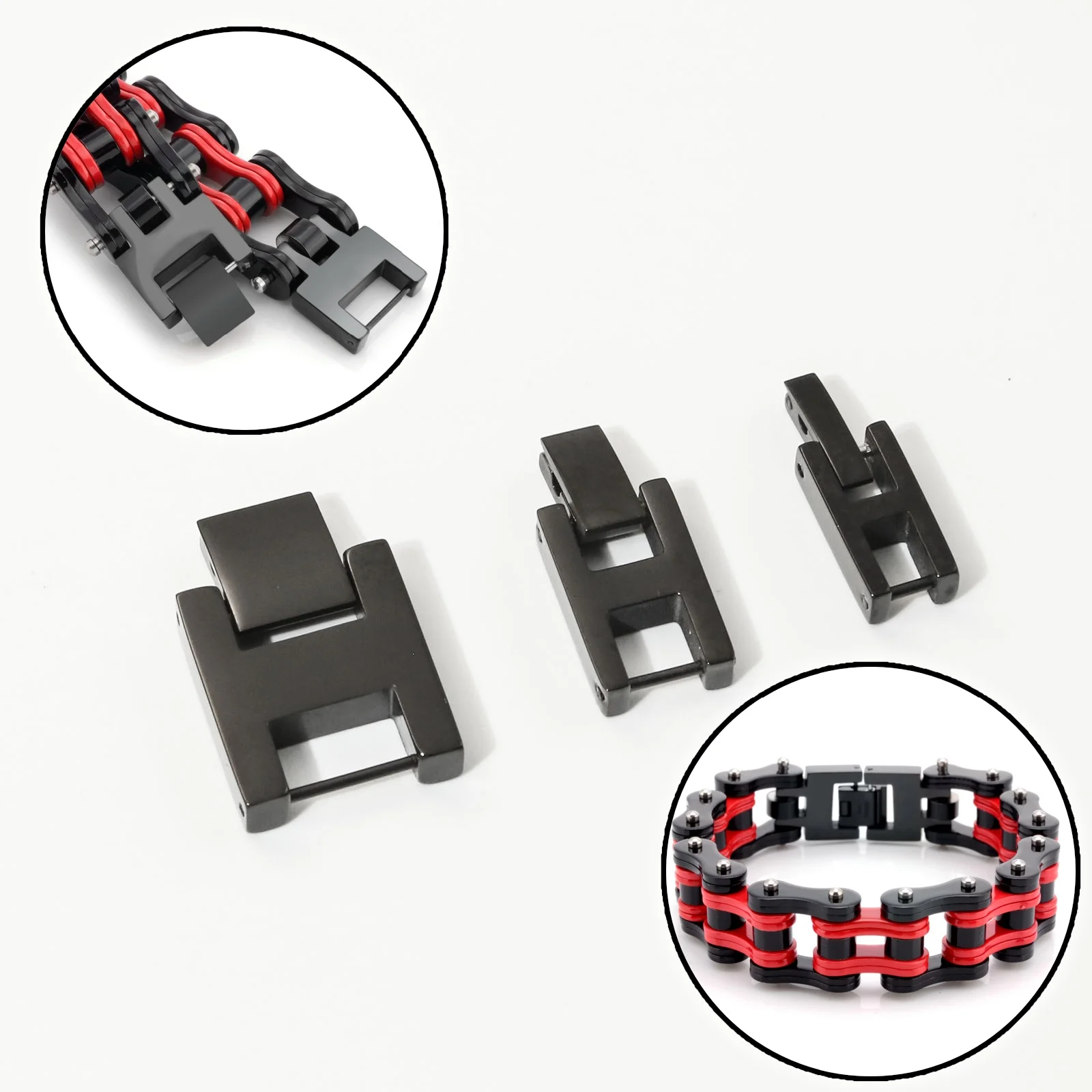 SDA-Pulseras de cadena de motociclista, hebilla extensora de reloj, no dude en aumentar la disminución de la longitud de la pulsera, cierre extensor